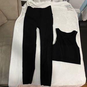 Sports bra and legging set.